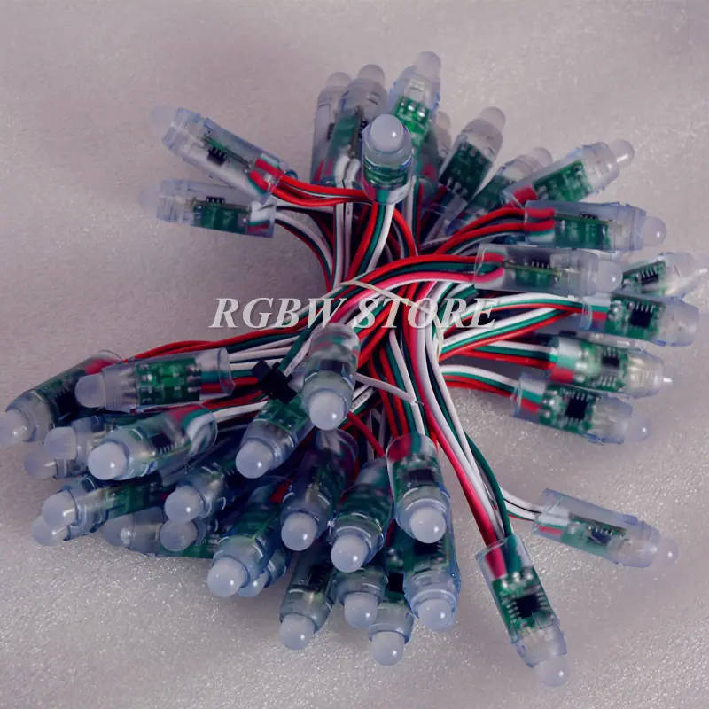 

50Pcs 12cm Wire WS2811 12mm RGB LED Pixels Smart Module String Node IP68 5V DC / 12V DC