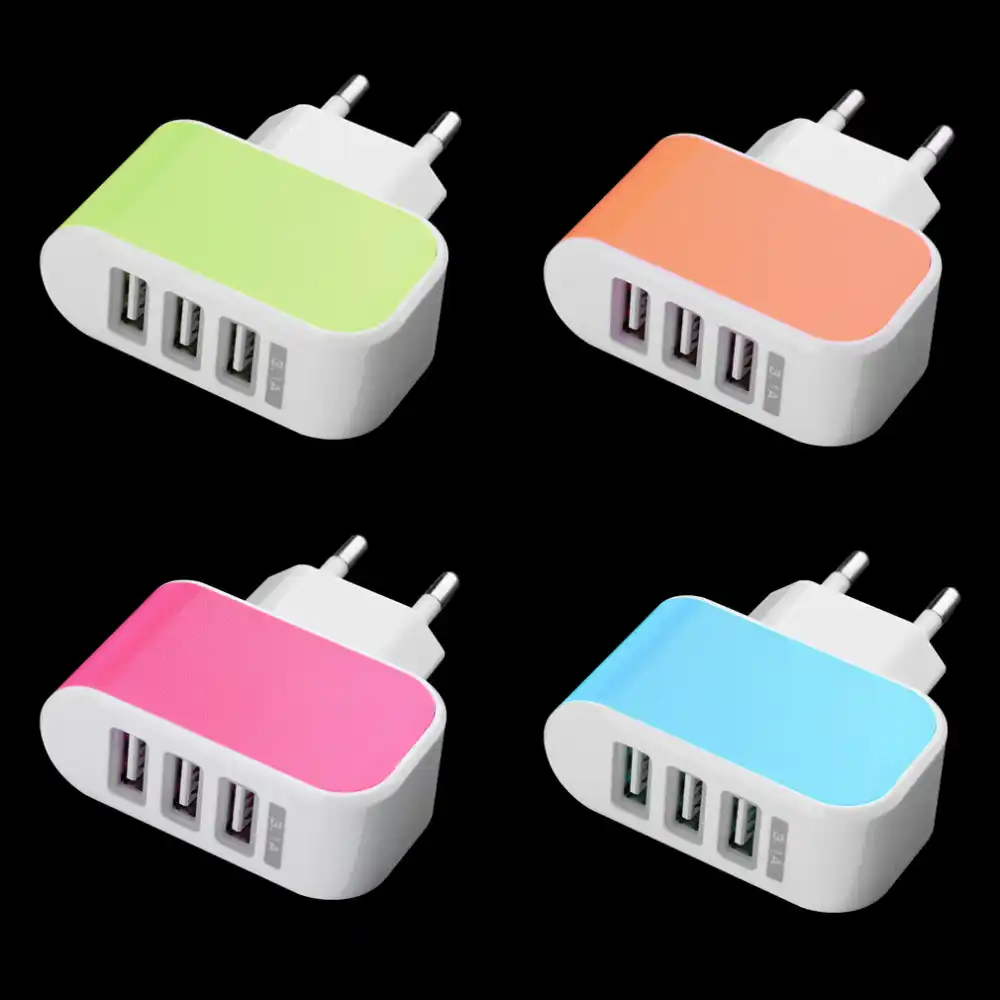 Тройной USB порт стены дома Путешествия AC зарядное устройство адаптер 3.1A ЕС вилка качество Топ продажа - изображение