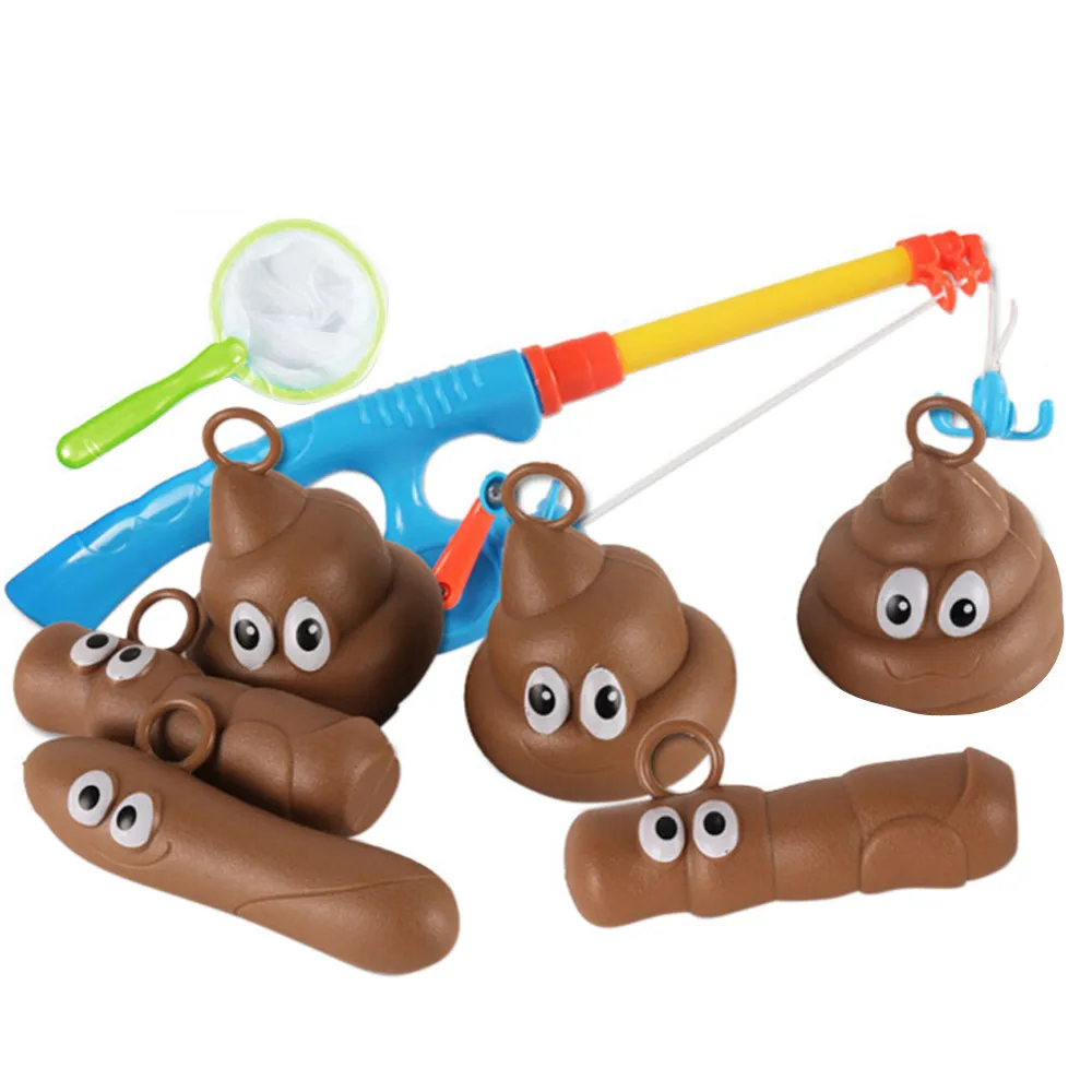 

8pcs/set Children's Fishing Toy With Rod Net Set Kids Outdoor Play Fishing Games Funny Fishing Bath Toys Shit Toys For Kids Gift