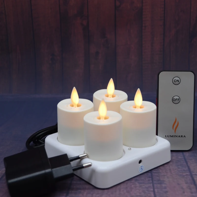 Flickering Amber LED Rechargeable Tea Light Tealight Flameless Candle