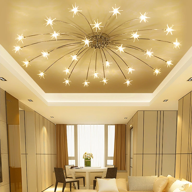 Современный светодиодный потолочный светильник для гостиной, спальни, потолочные светильники, Скандинавское звездное небо, освещение для ресторана, потолочное освещение