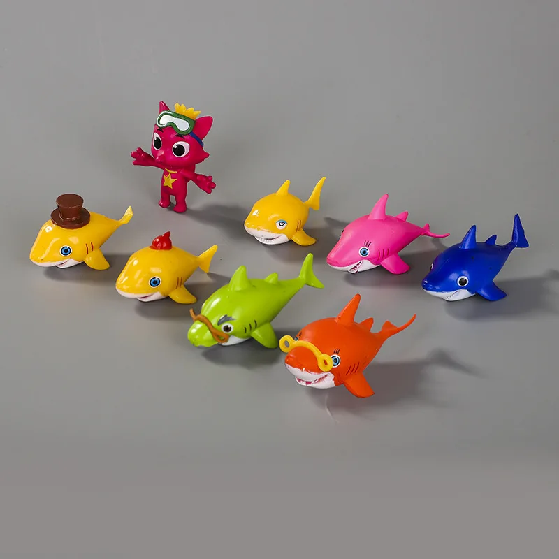 4 см 8 шт./компл. розовый fong Baby shark фигурки Набор игрушек tubarao фигурка juguetes Мультяшные игрушки милые