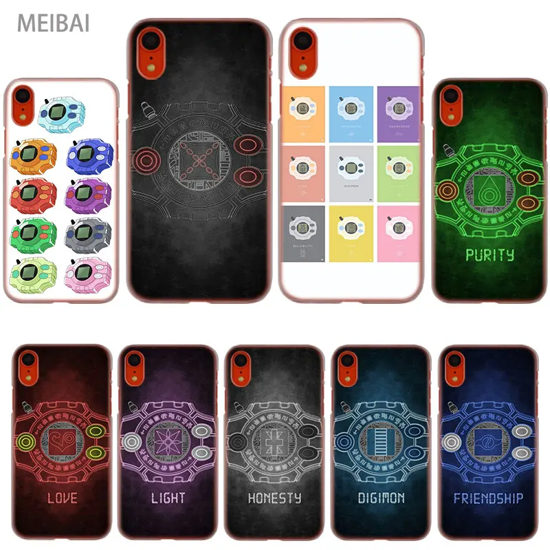 

digimon adventure digivices transparent hard case for iphone X 6 6s 8 plus 7 plus X XR XS 5 SE 4 Xsmax 6s plus iphone 7 case