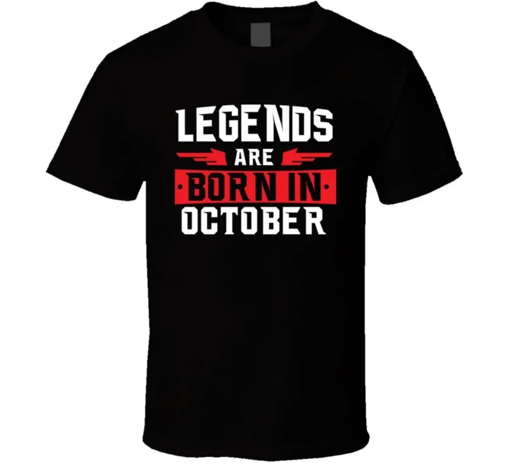 Legends Are Born In October Libra Scorpio Zodiac Birtday Gift T Shirt | Мужская одежда