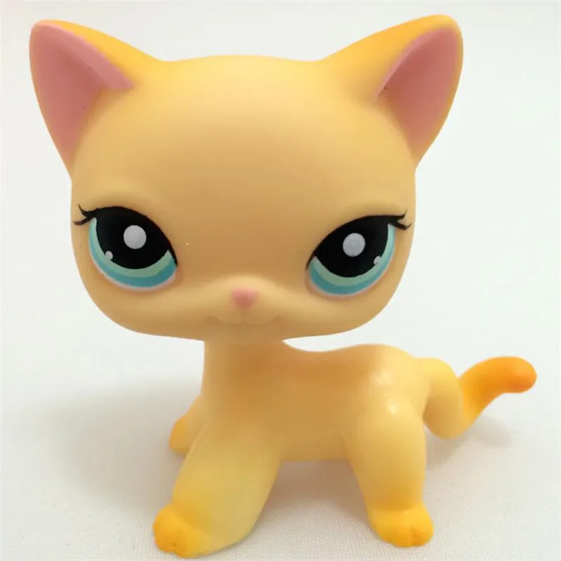 rare pet shop lps standing little short hair cat pink#2291 grey#5 black#994 old original pet toys kitten free shipping