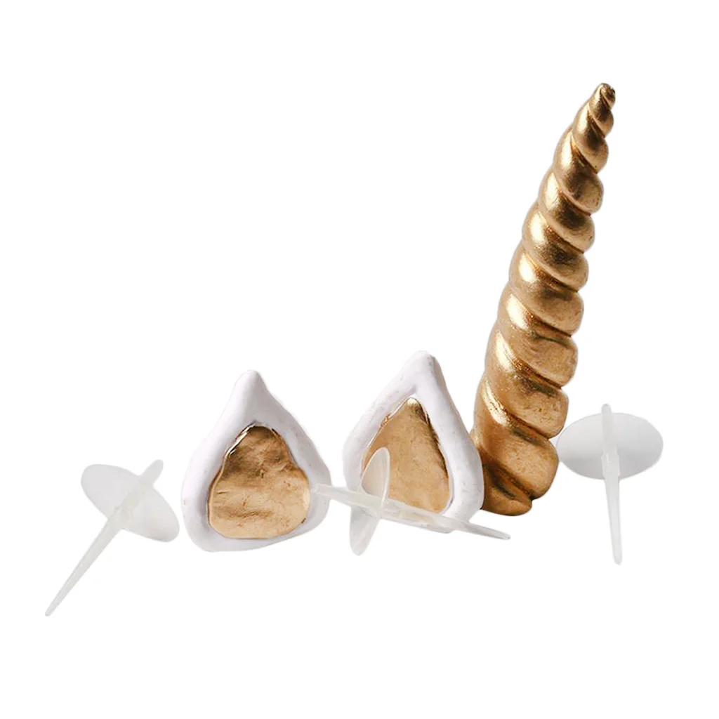 Amagogo Unicorn Birthday Cake Decor Topper Cute Horn Ears Party Ornament Decor Props Cake Mold