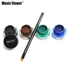 Марка Музыка Цветов прочного водонепроницаемый Не цветущие воздушной подушке Подводка Для Глаз гель с кисточкой