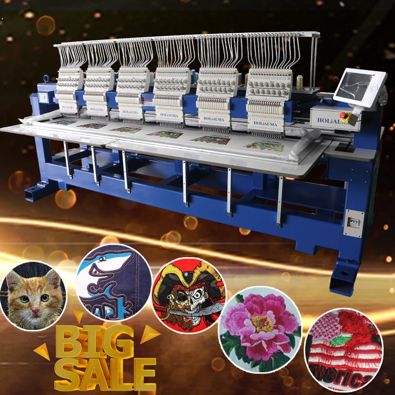 

HO1506 new condition automatic 6 heads computer embroidery machine like tajima/brother/happy embroidery machine for cap/tshirt
