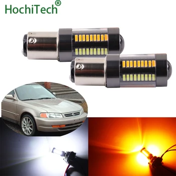 

2 x 1157 BAY15D Dual Color White / Amber Switchback 66-SMD LED Day Light Turn Signal Bulbs for Acura EL 1997 - 2005