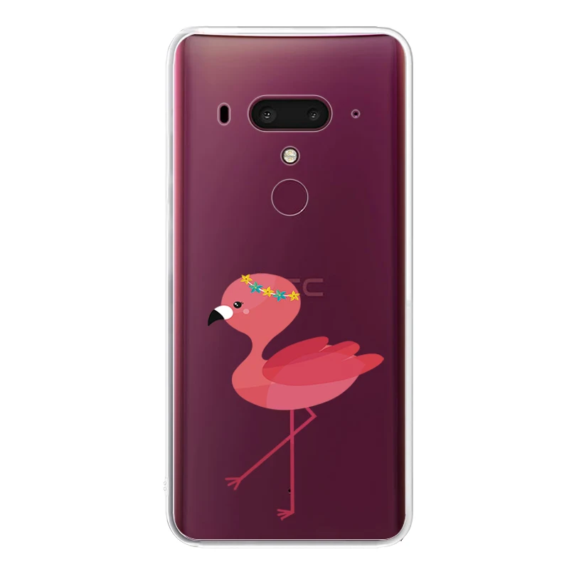 

Soft Silicone Clear TPU Case for HTC U19E U19 Plus U12 Life Desire 12 Plus Durable Flamingo Cover