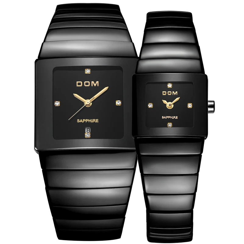 DOM 2016 Men Watch Women Watch Fashion Couple Personality Quartz Watch Tungsten Steel Belt Vintage Casual