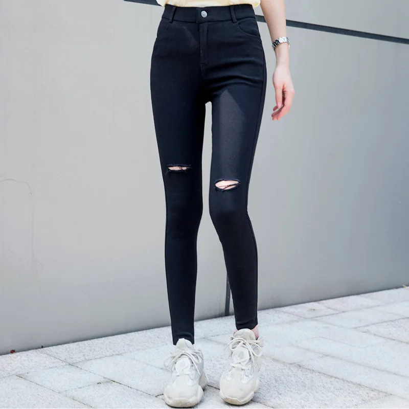 women's pants women summer high waist women pants thin broken hole pencil pants big push size women's trousers pantalones mujer women's pants women summer high waist women pants thin broken hole pencil pants big push size women's trousers pantalones mujer