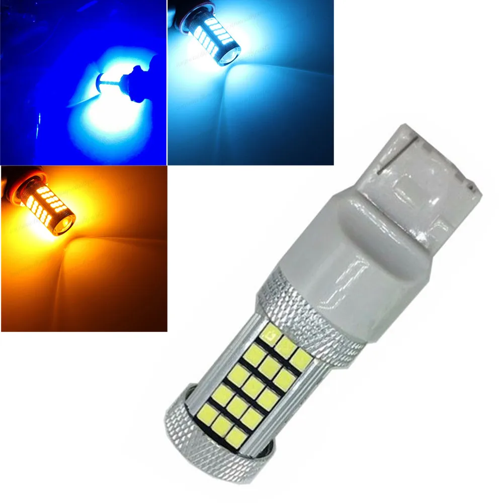 

T20 W21W 7440 63 smd LED auto brake light car Backup Reverse Rear Direction Indicator 12V 24V Bright Than 33 SMD Red Blue Amber