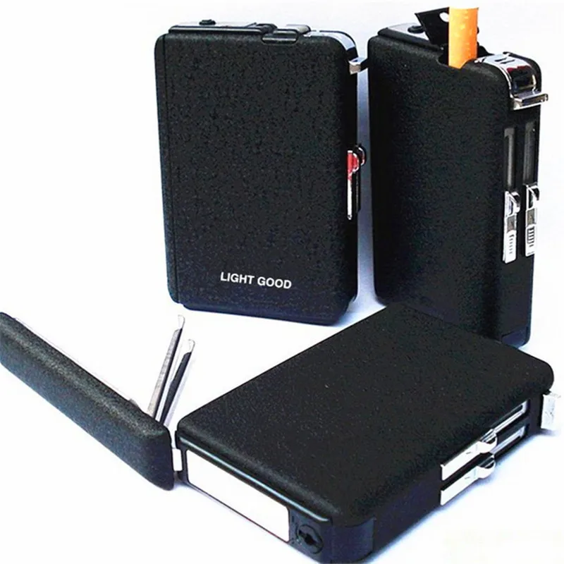 

Cigarette Case Lighter Cigar Box Torch Lighter Windproof Frosted Gas Lighter Refillable Fire Machine Hole 18 PCS No Gas