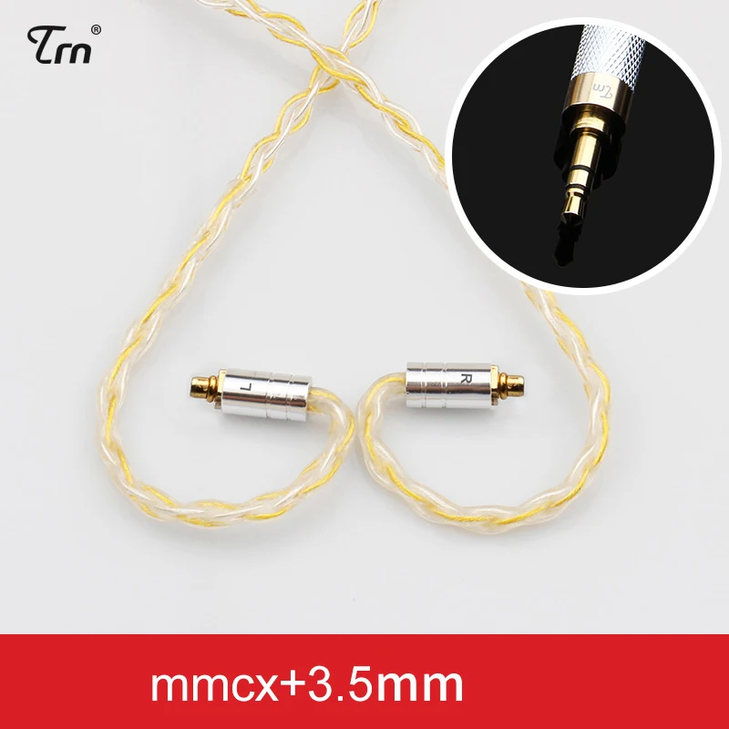 3.5mm mmcx TRN 8-ядерный MMCX кабель 3,5 мм 2,5 мм Баланс разъем для Shure SE215 SE535 SE846 0,78 мм 0,75 мм 2 Pin ZS3 ZST W4R посеребренные кабели - Цвет: 3.5mm mmcx