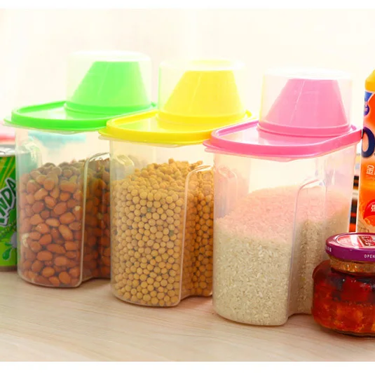 Useful Kitchen Food Storage Bottle Grains Plastic Jar With A Useful Kitchen Food Storage Bottle Grains Plastic Jar With A Cover Easy To Pour Stuff