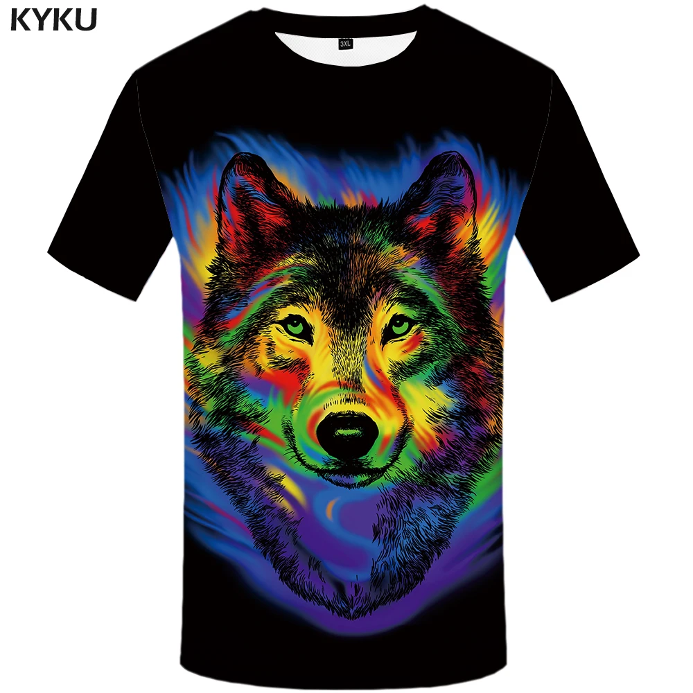 KYKU Wolf T-shirt Men Flame Tshirt Aggressive Anger Shirts 3d T Shirt Hip Hop Tee Animal Mens Clothing 2018 Summer Casual Tops KYKU Wolf T-shirt Men Flame Tshirt Aggressive Anger Shirts 3d T Shirt Hip Hop Tee Animal Mens Clothing 2018 Summer Casual Tops