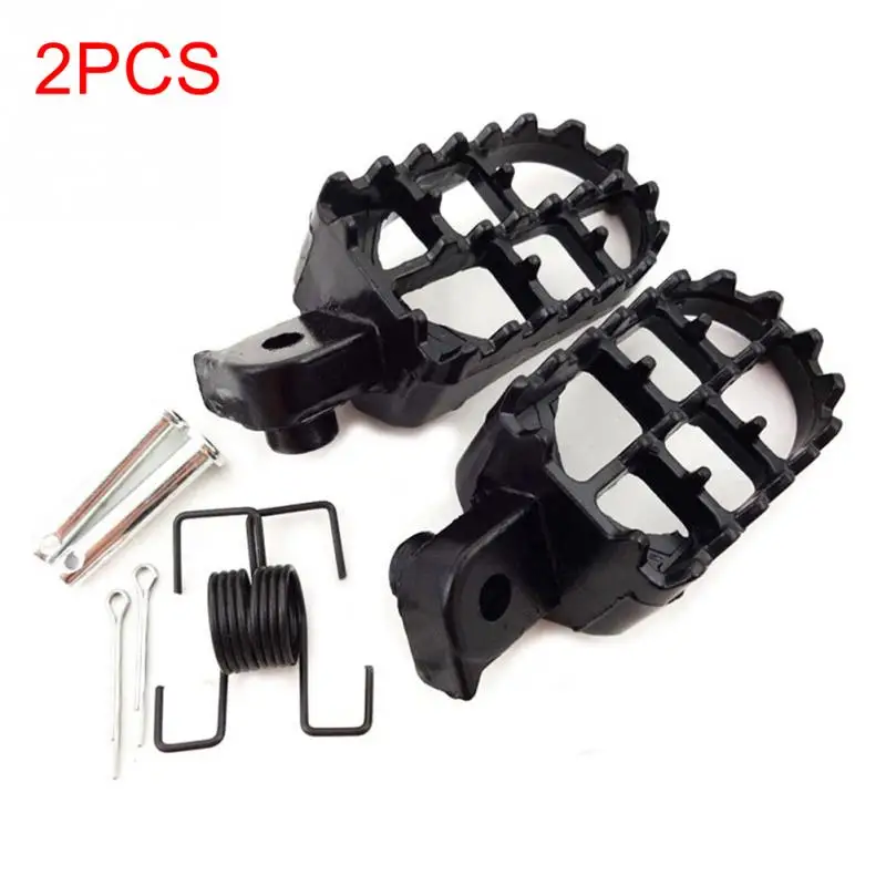 New 2PCS Footrests Foot Pegs Motorcycle Irony Wide Motocross Black Aluminium Pads ► Photo 2/6