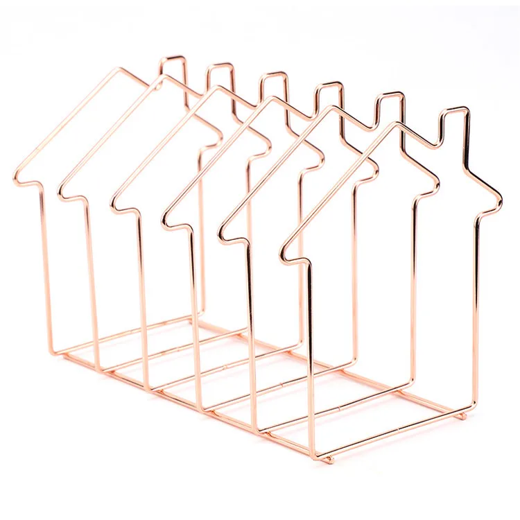 

Iron Book Shelf Metal Triangle Book Stand By Geometric Shape Book Board Simple Desktop Storage Desk Set Office Accessories