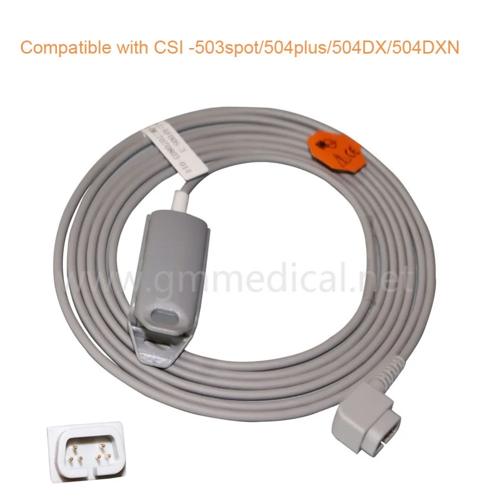

Compatible With CSI 503Spot/504plus/504dx/504DXNAdult Finger Clip Spo2 Sensor DB9 Male 3M.