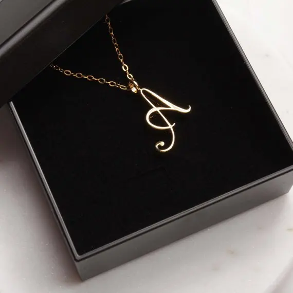 

Small letter Label Simple Initial Logo alphabet A Necklace Fashion Symbol English Initials Letters Charm Pendant Jewelry