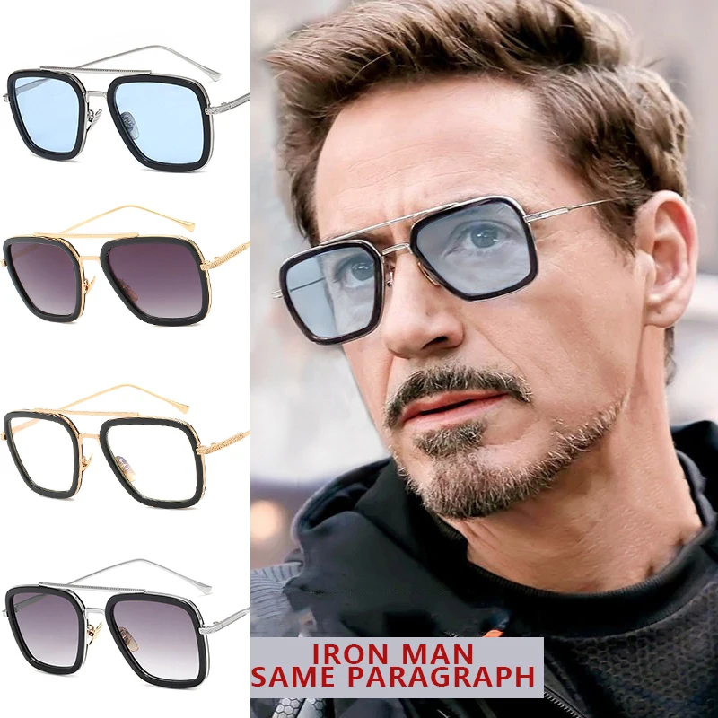 Железные мужские солнцезащитные очки мужские Мстители 3 Tony stark солнцезащитные очки Человек-паук Edith очки мужские дорожные UV400 очки RX220