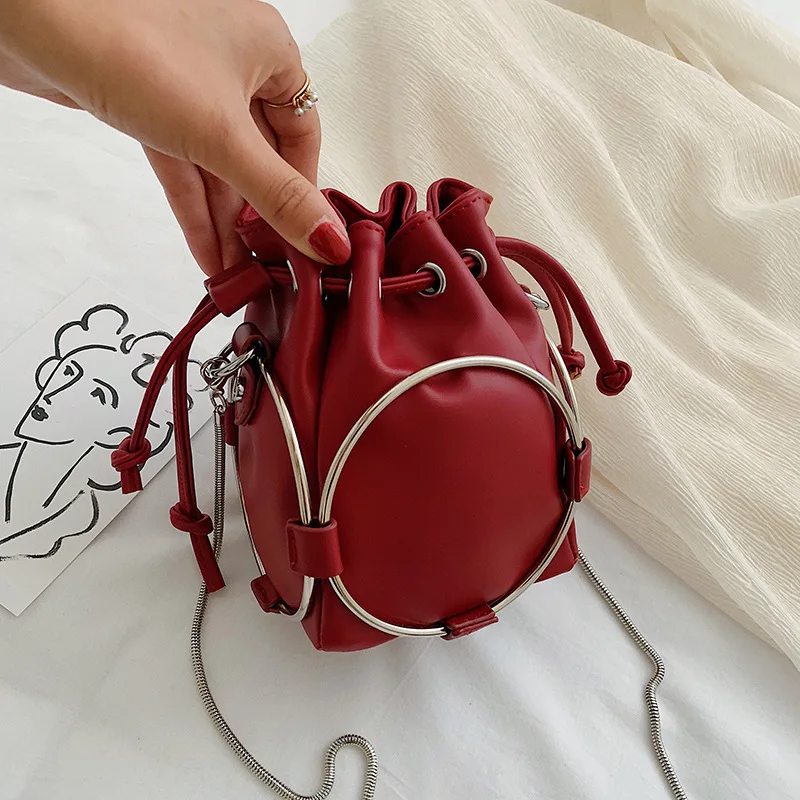 

Female Crossbody Bucket Bags Women 2019 Quality PU Leather Luxury Handbag Designer Sac A Main Ladies Ring Shoulder Messenger Bag