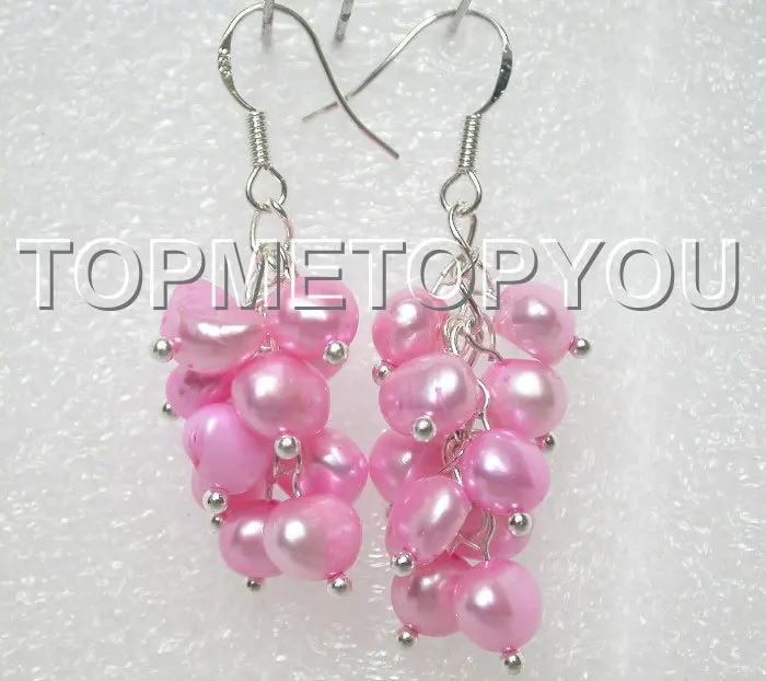 

wholesale Charming! soft pink Baroque pearls earrings