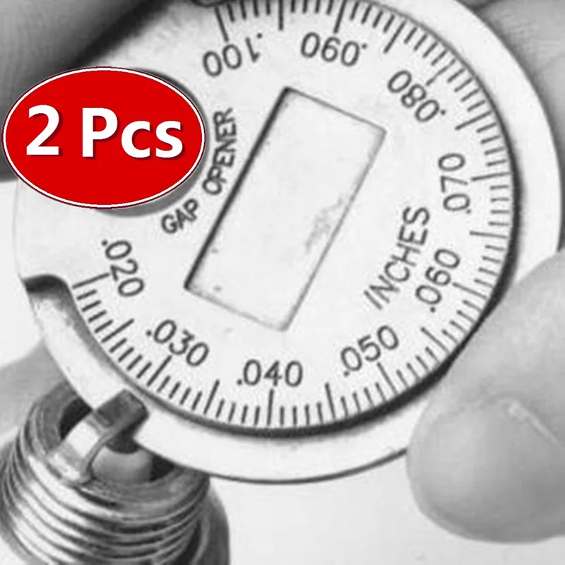 

2PCS/set Spark Plug Gap Gauge Tool Measurement Solid alloy steel 0.6-2.4mm Coin-Type Range Spark Plug Gage high quality