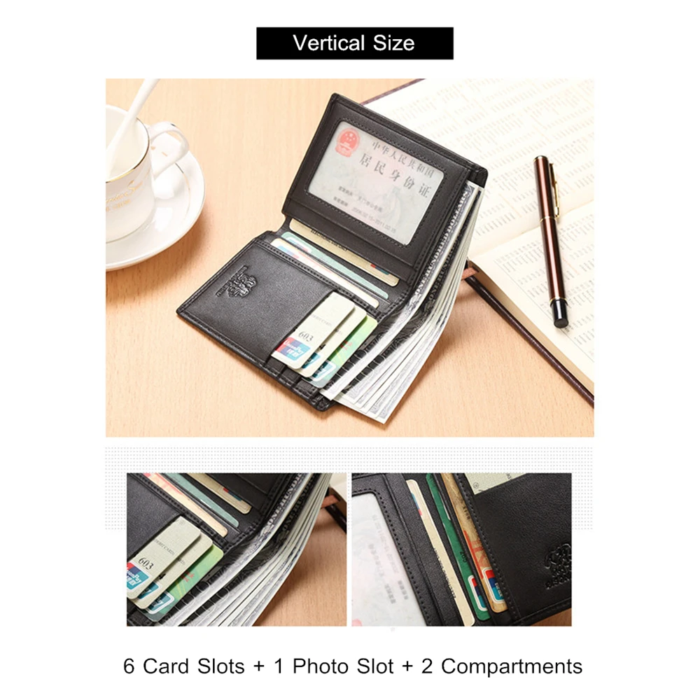 Slim Men Genuine Leather Bifold Wallet Purse Business ID Credit Card Holder Gift
