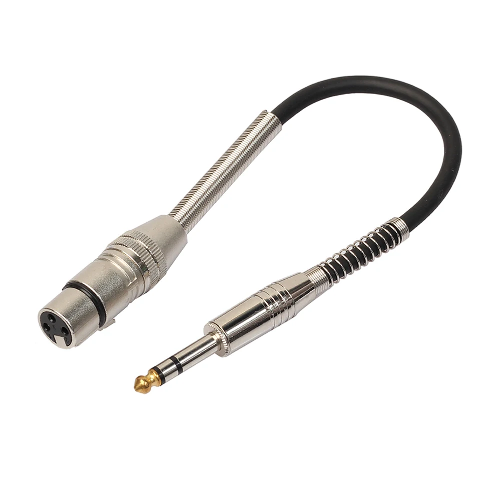 

35cm 3 Pin XLR Female to 6.35mm Jack Plug Male Audio Cable Cord Wire Audio Converter Cable Adapter for Microphone Mixer