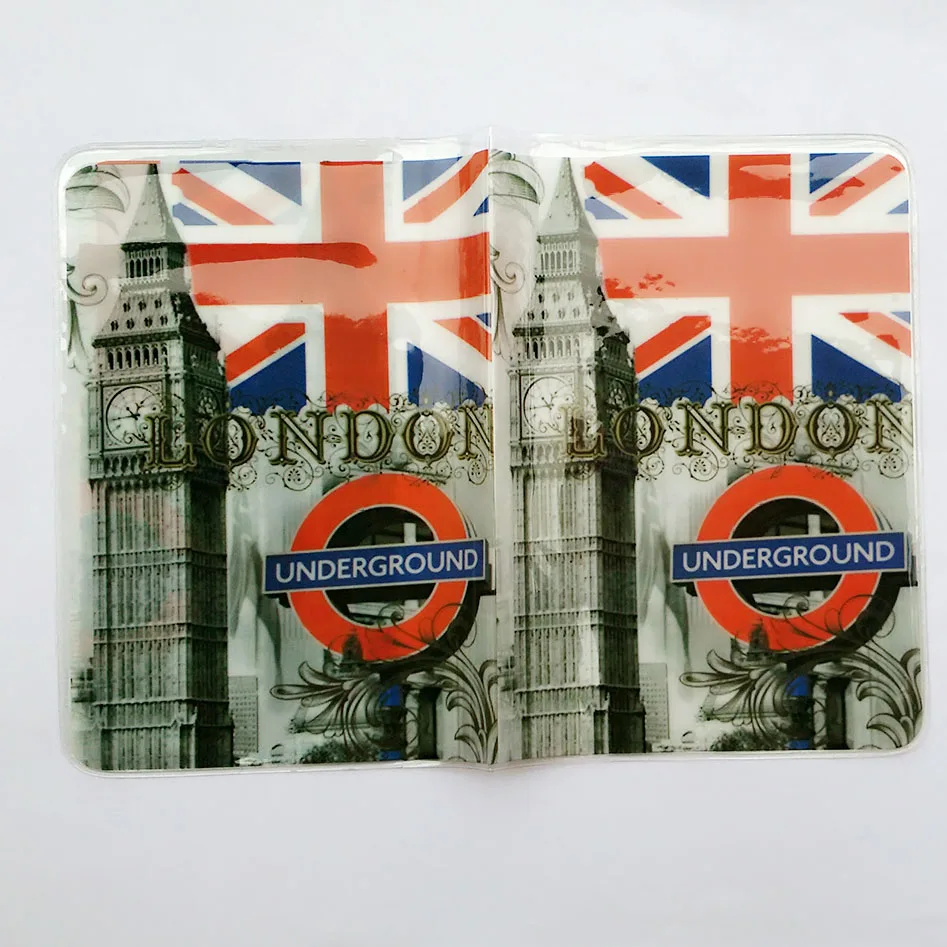 Флаг Союза и Биг Бен держатель паспорта, тонкий ПВХ кожа Лондон путешествия Обложка для паспорта ID кредитный держатель для карт Размер: 10*14 см