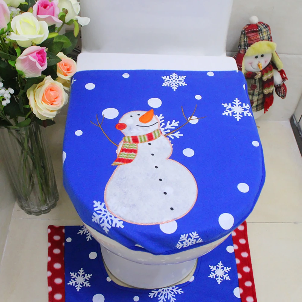 Домашний Рождественский Снеговик, декор для ванной комнаты, чехол для унитаза, коврик для пола, коробка для салфеток