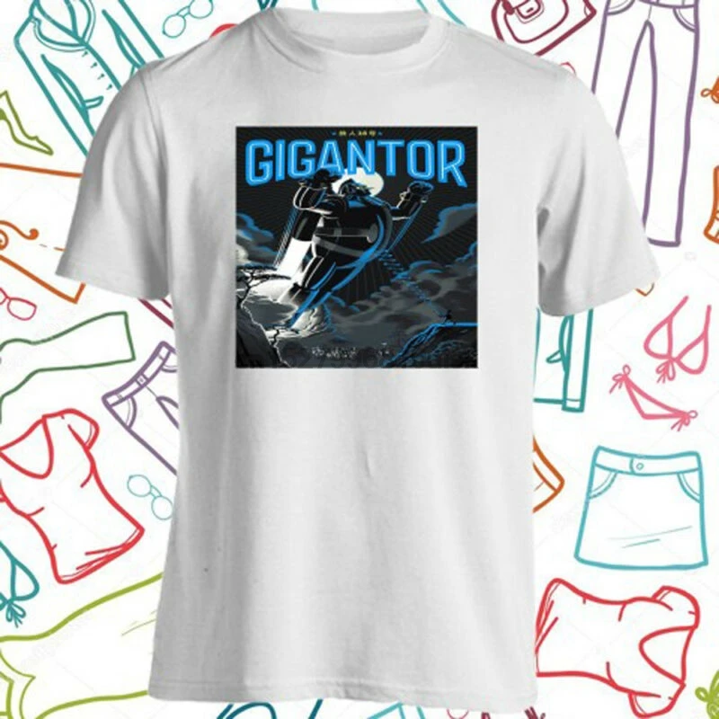 New GIGANTOR Cartoon Classic 60/'s Men/'s Black T-Shirt Size S to 3XL