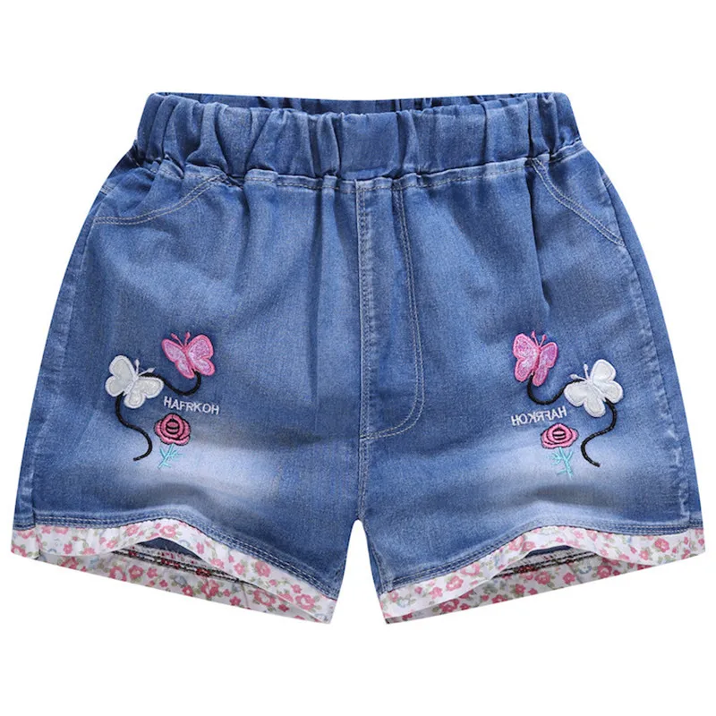 

Cotton Summer Kids Denim Shorts Girls Fashion Jeans Shorts Lovely Cartoon Rabbit Pattern Girls Shorts Flower Children Pant