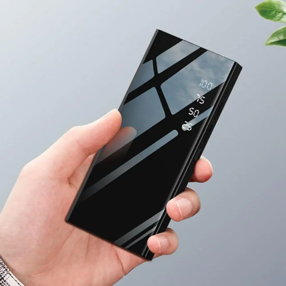

For Xiaomi MI iPhone X Note8 Mirror Power Bank 30000mah External Battery Pack LCD Portable Mobile Phone Charger Powerbank