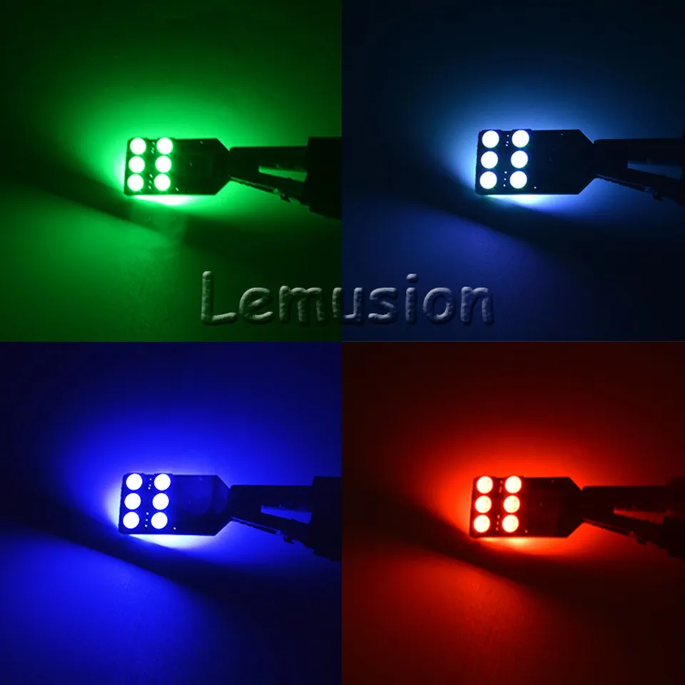 Pakusi RGB светодиодный Внутреннее освещение лампа для merceses w203 Lexus Ford ключ для Универсальный Автомобильный T10 T15 12SMD 5050 W5W W16W
