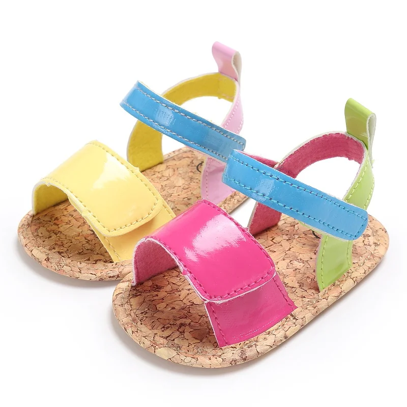 Летняя Милая разноцветная мягкая детская обувь для новорожденных девочек искусственная кожа принцесса детские сандалии J2