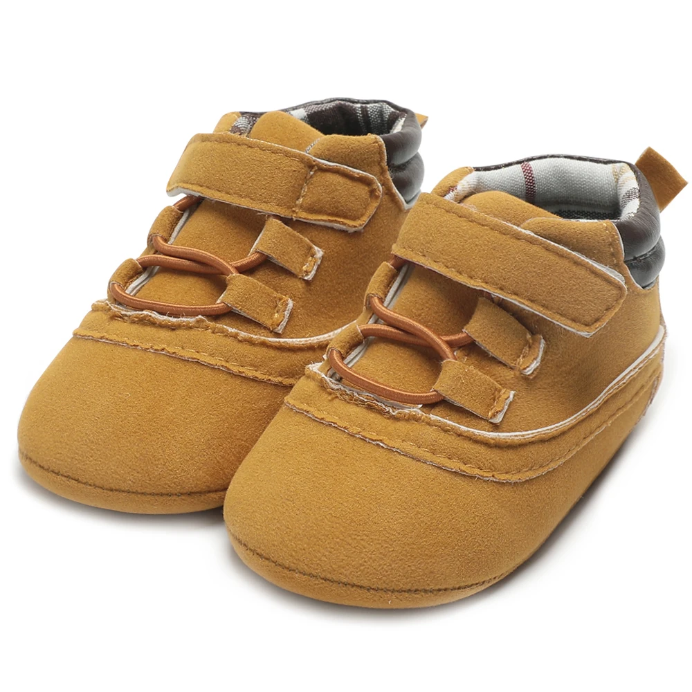 Новорожденных Prewalker обувь для маленьких мальчиков из флока дети кружева малыша обувь для маленьких мальчиков мягкие пинетки обувь первые