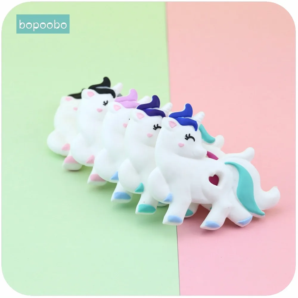 Bopoobo 1 шт. аксессуары для прорезывания зубов силиконовые единороги пищевой колыбели сенсорные игрушки DIY Ювелирные изделия Аксессуары для