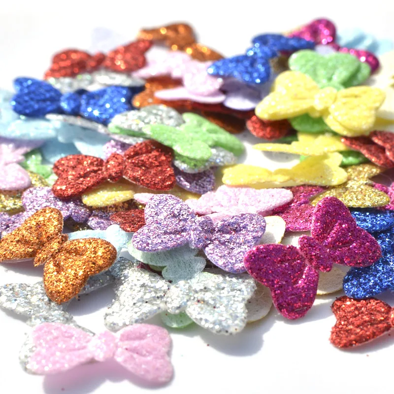 

Wholesale 1000Pcs Mixed Glitter Fabric Nonwoven Bowknot Patch for DIY Hat Ornament Hairpin Bow Decor Accessories Applique K19