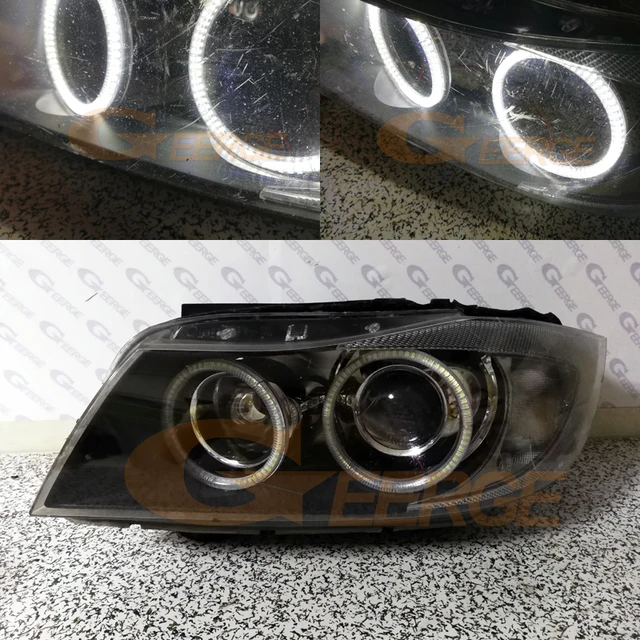 Paire de phares Angel eyes Led noir BMW série 3 E90 + E91 01/2005 - 08/2008  499,90 € Pièces Design 123GOPIECES Livraison Offerte pour 2 produits  achetés !