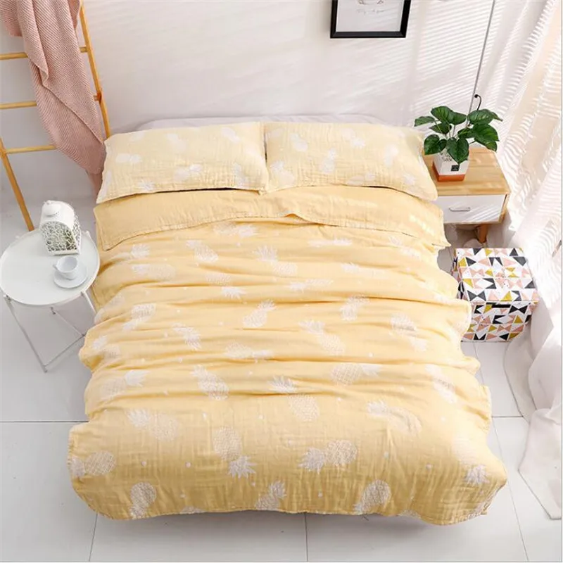Летнее хлопковое покрывало, детское постельное белье, одеяло 150*200 см, 4 слоя, муслин, для взрослых, диван, Марлевое одеяло, одеяло для сна