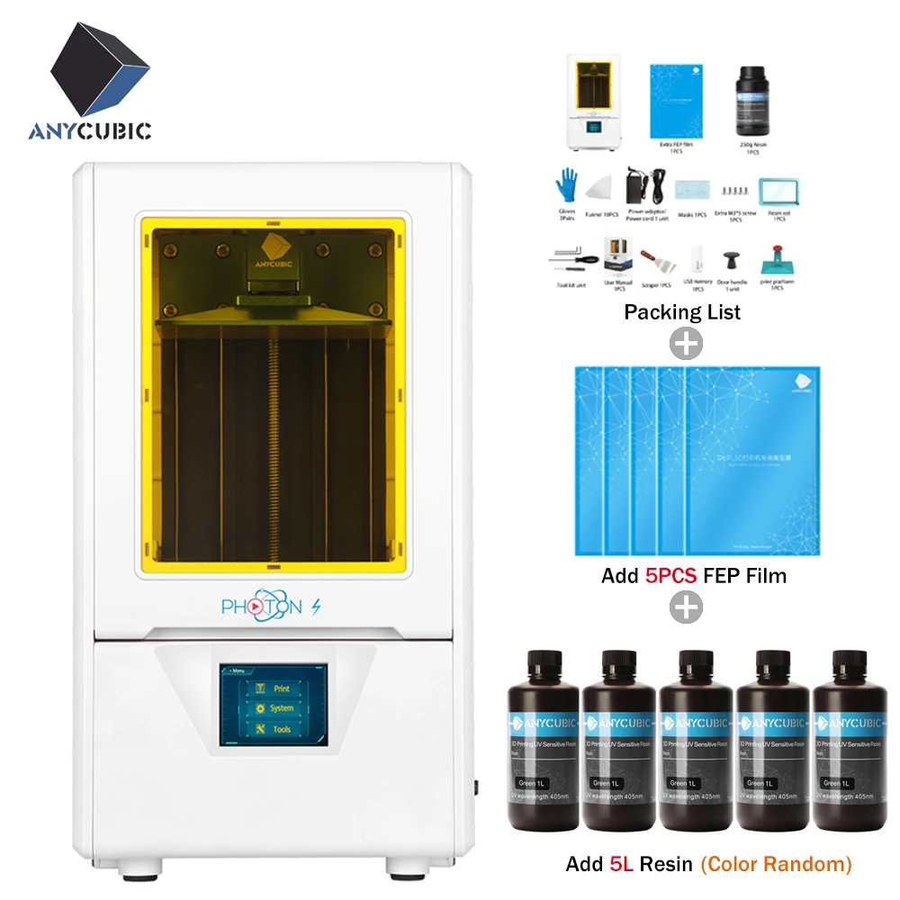 Anycubic 3d принтер Photon-S 3d Стоматологическое украшение Модернизированный SLA/lcd УФ Смола слайсер Настольный impresora 3d drukarka наборы принтеров