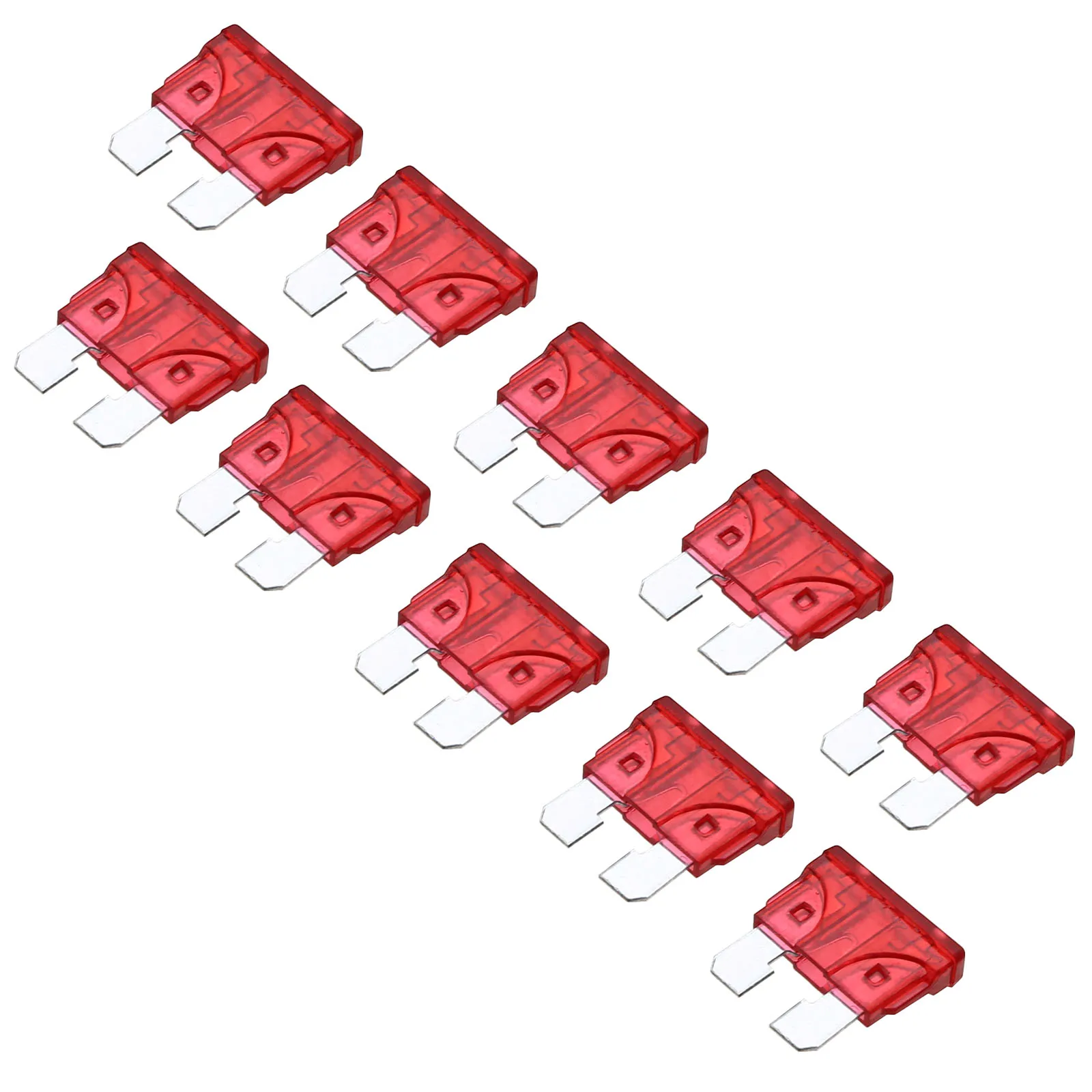 Hot 10PCS/lot Red Color Mini Car Fuse 10A Coded Standard ATO / ATC Blade Fuse for Auto Truck