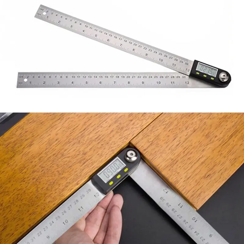 

300 mm 12" Digital Angle Ruler Finder Meter Protractor Inclinometer Goniometer Electronic Angle Gauge Stainless Steel