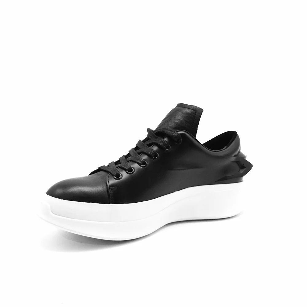 

New Men Casual shoes 3D print shoe black white mix color personality Comfortable Cool all-match Real Leather Autumn Winter Shoes