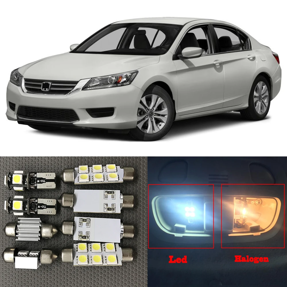 10pcs Xenon White LED Light Bulbs Interior Package Kit For 2013 2014