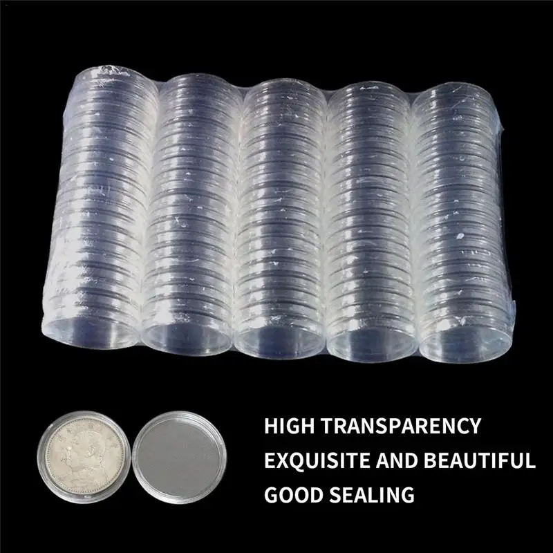 

100PCS 40mm commemorative coin collection protection box Coin transparent small round box Bitcoin collection box Storage box