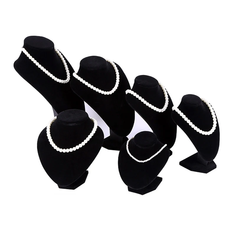 

1pcs Big Size Women Lady Girl Velvet Black Mannequin Necklace Jewelry Pendant Display Pedestal Stand Holder Rack Show Decorate
